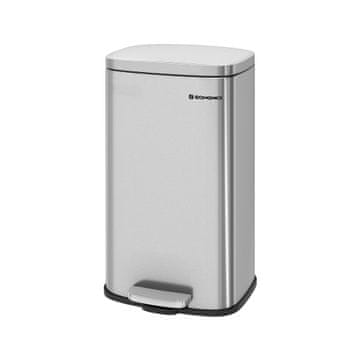 Songmics Koš za smeti s pedalom 35x63x23.8 cm srebrn