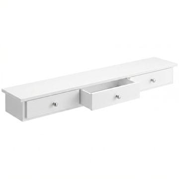 Songmics Stenska polica 80x15x10 cm bela
