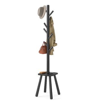 Songmics Obešalnik 34.7x34.7x170.5 cm Črn