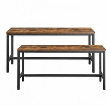 Songmics Jedilna klop Set 2 kosa 32.5x108x50 cm rjava