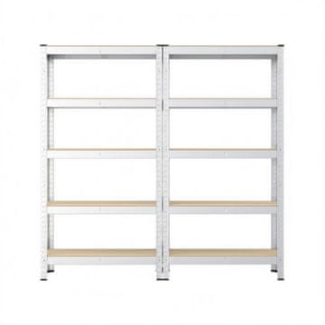 Songmics Komplet močnih polic 2 kosa 40x90x180 cm srebrne barve