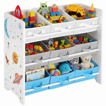 Songmics Otroška polica za shranjevanje 62.5x29.5x60 cm bela