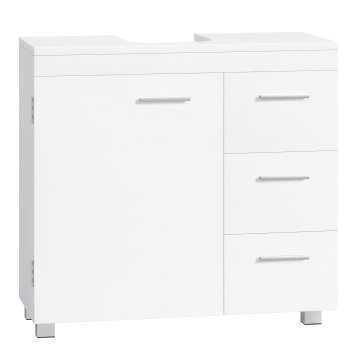 Songmics Kopalniška omarica 3 predali 2 predelka 30x70x64 cm bela