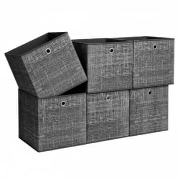 Songmics Set 6 kosov shranjevalnih škatel 33x33x33 cm siva