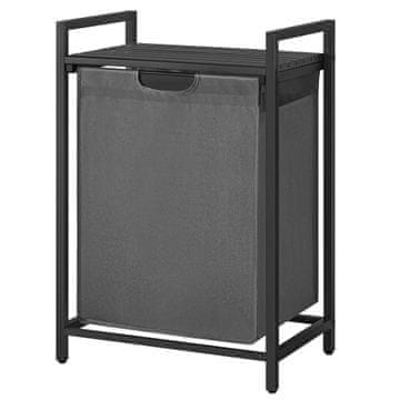 Songmics Košara za perilo 2 predelka 50.1x33.1x72.1 cm siva