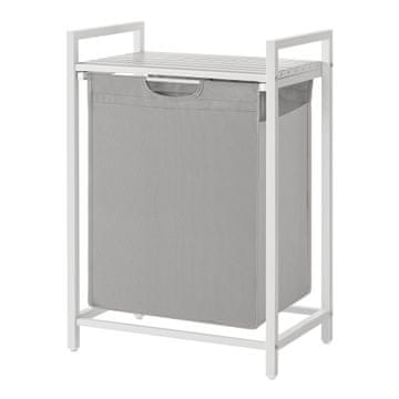 Songmics Košara za perilo, 2 predelka, 50x33x72 cm, siva