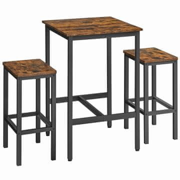 Songmics Set barske mize 60x60x90 cm rjave barve