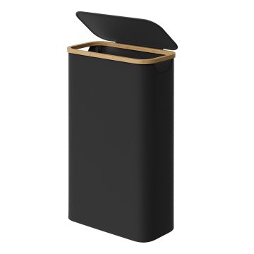 Songmics Košara za perilo 3 pregrade 42x22.5x70.5 cm Črna