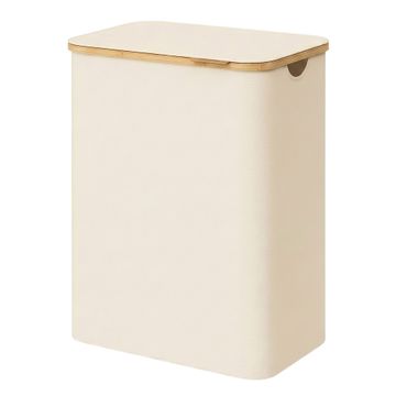 Songmics Košara za perilo s 3 predelki 52x38.5x70.5 cm bela