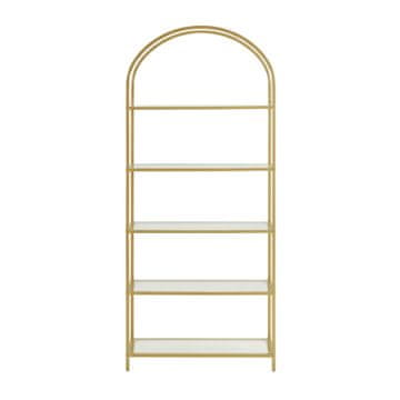 Songmics Knižna omara 5 polic 30.2x83x183.5 cm zlato steklo