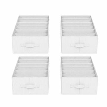 Songmics Set organizatorja omare, 6 predelkov, škatla za shranjevanje, 42x30x17 cm, bela