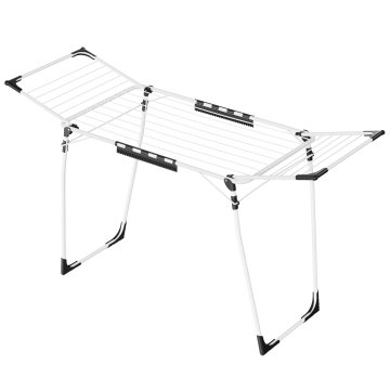 Songmics Stojalo za sušenje oblačil 56.5x173x96.5 cm Belo