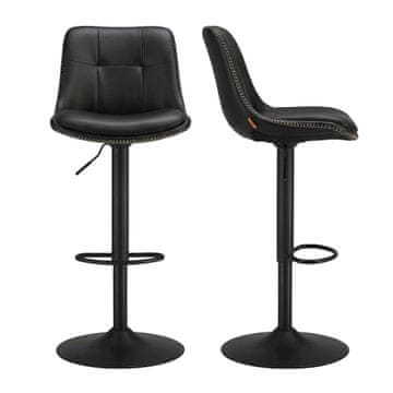 Songmics Set barskih stolov nastavljive višine 44x48x90-112 cm Črna