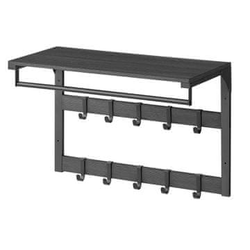 Songmics Stenski obešalnik za plašče 30x65x42 cm temno siv