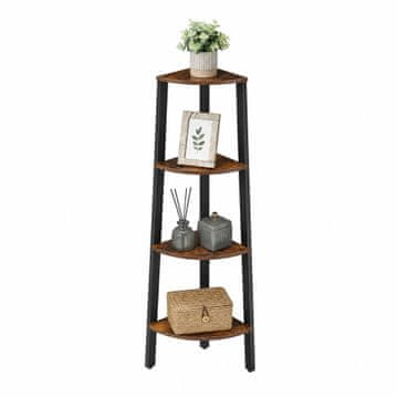 Songmics Kotna polica 4 nivoji 33.4x33.4x125 cm rjava