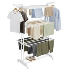 Songmics Stojalo za sušenje perila 4 nivoji 63.5x128x173 cm belo