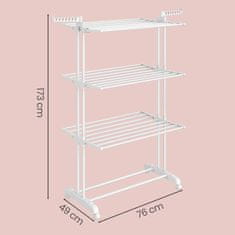 Songmics Stojalo za sušenje perila 4 nivoji 63.5x128x173 cm belo