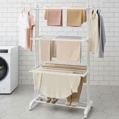 Songmics Stojalo za sušenje perila 4 nivoji 63.5x128x173 cm belo