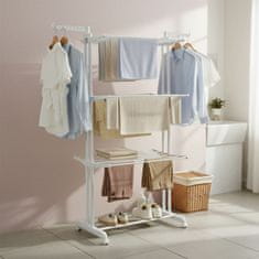 Songmics Stojalo za sušenje perila 4 nivoji 63.5x128x173 cm belo