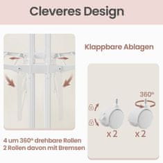 Songmics Stojalo za sušenje perila 4 nivoji 63.5x128x173 cm belo