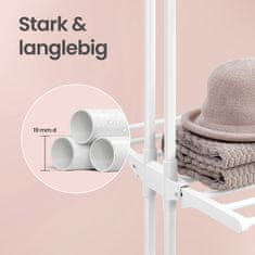 Songmics Stojalo za sušenje perila 4 nivoji 63.5x128x173 cm belo