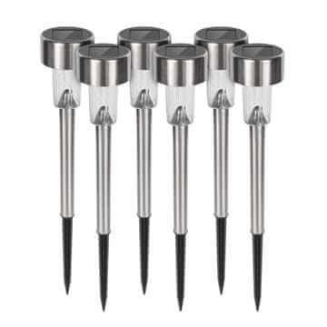 Rebel TOOLS Sončne vrtne inox talne svetilke komplet 6 kosov