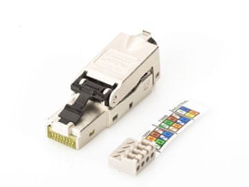 slomart Digitus DN-93615 omrežni konektor RJ45 Cat.6A, PoE+, 10GbE, STP, kovinski
