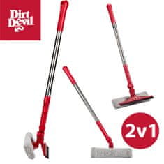 Dirt Devil DIRT DEVIL 2v1 metla / brisalec za čiščenje stekla, srebrna/rdeča