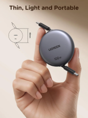 Ugreen Nexode izvlečni polnilni kabel, USB-C na USB-C, 1 m, 100 W (65905)
