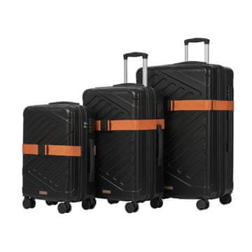 Songmics Komplet kovčkov trda lupina 55x36x20 cm 65x45x25 cm 75x50x30 cm črna