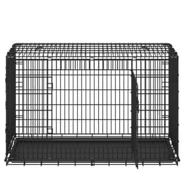 Songmics Pasja kletka 136x79x87 cm črna