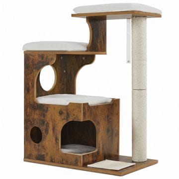 Songmics Mačje drevo 66x42x88 cm rjavo za praskanje