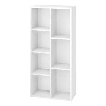 Songmics Knjižna omara 7 predelkov 50x24x106 cm Bela