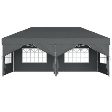 Songmics Paviljon zložljiv Gazebo 600x300x264 cm siva