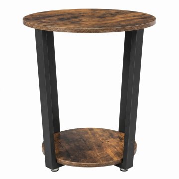 Songmics Stranska mizica okrogla 50x57 cm rjava