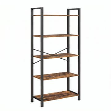 Songmics Polica za knjige s 5 policami 30x66x153 cm rjava