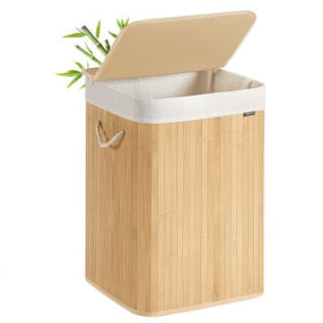Songmics Košara za perilo 40x40x61 cm Bela