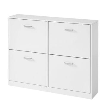 Songmics Omara za čevlje 4 predelki 24x105.5x82.7 cm bela