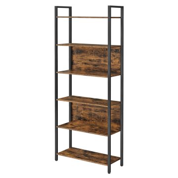 Songmics Knižna omara 6 odprtih polic 60x24x186 cm rjava