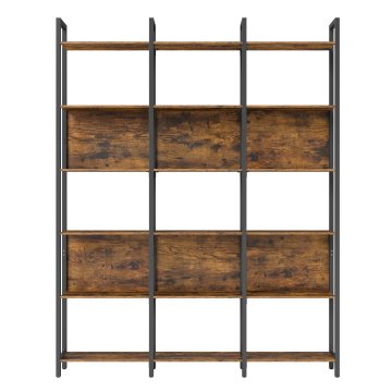 Songmics Knjigarna 6 odprtih polic 24x128x1871 cm rjava