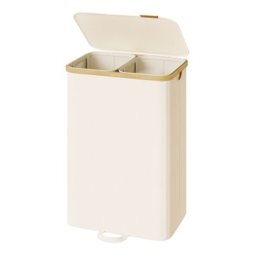Songmics Košara za perilo 52x38.5x75 cm kremasta