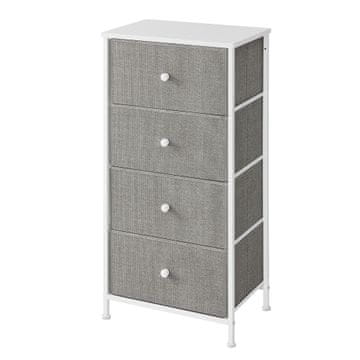Songmics Predalnik 4 tkaninski predali 30x45x91.7 cm siva