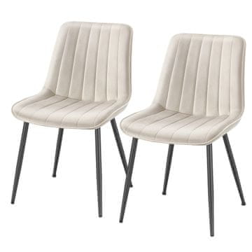 Songmics Set 2 jedilnih stolov 57x48x80 cm, bež