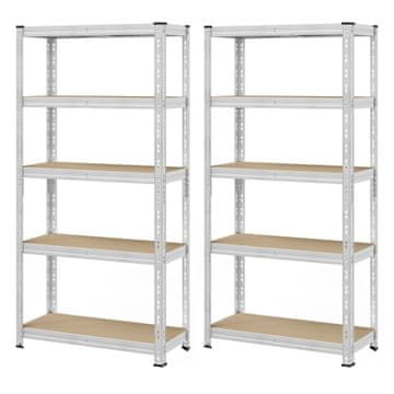 Songmics Robustna polica 50x100x200 cm srebrna