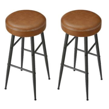 Songmics Set barskih stolov 2 kosa 51.6x51.6x76.2 cm rjave barve