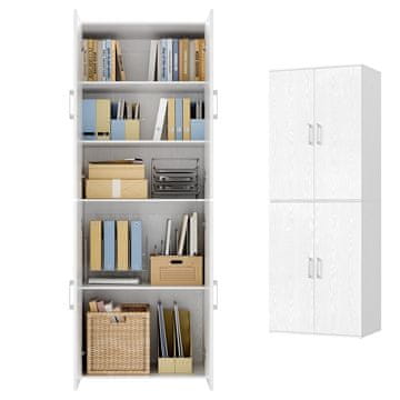 Songmics Večnamenski omarica 80x40x180 cm bela