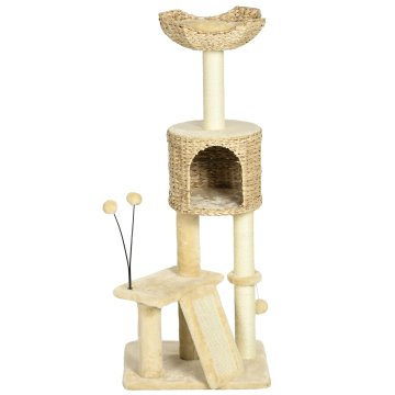 Homestar Mačje drevo z mačjo jamo in igralno kroglo 45x40x116 cm rjavo