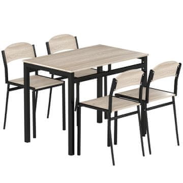 Homestar Jedilna garnitura 5-delna 100x63x76,5 cm črna