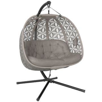 Homestar Viseči stol z nosilcem za 2 osebi 126x126x176 cm, barva pesek