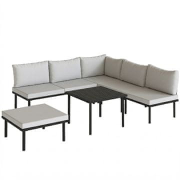 Homestar Vrtni lounge komplet 6 kosov 234x176x64 cm svetlo siva